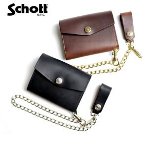 正規取り扱い店 3119036 schott PERFECT WALLET パーフェクト ウォレット 財布 米国ホーウィン社のクロムエクセルレザー｜pepecoco