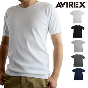 AVIREX 正規取扱店 6143501 DAILY アビレックス デイリー ミリタリーTシャツ タイトフィット ジムウェア メンズ シンプル インナー Vネック 無地 半袖