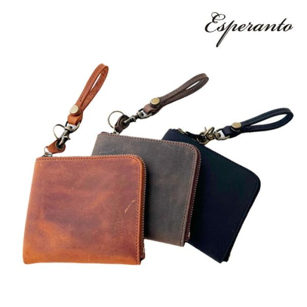 エスペラント esperanto  Lzipミニ財布 ESP-6761 クレイジーカーフレザー  日...