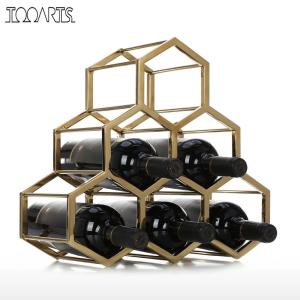 ワインホルダー 金属 6 ボトル ワインラック ハニカムー ハチの巣 水平収納 インテリア｜pepper