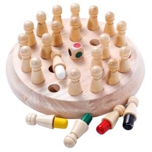 おもちゃ 子供 木製 メモリマッチ スティック チェス 楽しい 色 ゲーム ボード パズル 教育 色認知能力 学習｜pepper