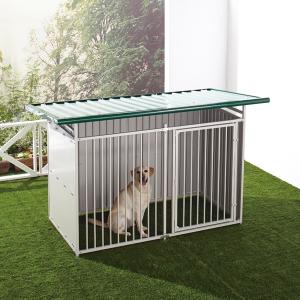 犬 屋外用サークル 6面 高さ：ノーマル 屋根サイズ：Ｍ （幅182×奥行92×全高136cm） 野外 屋外 柵 ハウス 犬舎 家 檻 中型犬 大型犬 多頭飼い 国産｜peppynet