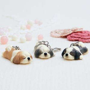 寝て待つシーズーミニチャーム 雑貨 キーホルダー 小物