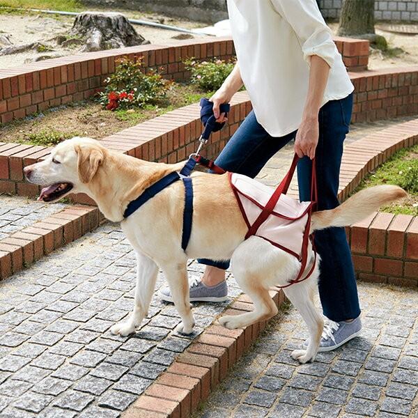 犬 介護 たっちアップ後肢ハーネス SS 腰回り26-30cm　ピンク ブラウン 介護 介助 補助 ...