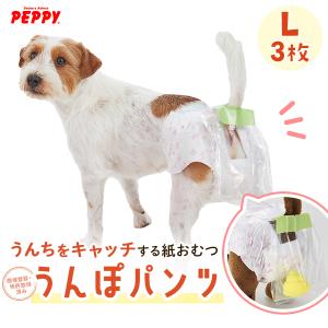 うんぽパンツ Ｌ・3枚　犬 おむつ 介護 おもらし シニア犬 老犬 トイレ補助 トイレトレーニング お留守番 ペット ペピイ PEPPY｜peppynet