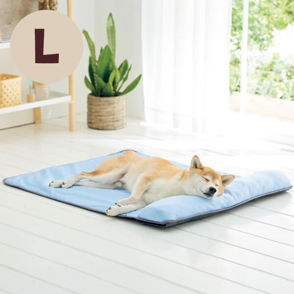 【 犬 猫 夏 マット 】蒸れないソフトクールマット・枕付き Ｌ ひんやりマット