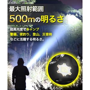 懐中電灯 led 強力 充電式 ライト 軍用 ...の詳細画像3