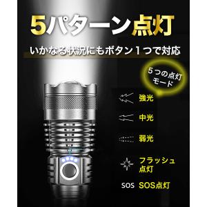 懐中電灯 led 強力 充電式 ライト 軍用 ...の詳細画像5