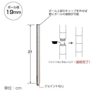 スチールラック パーツ ルミナス 延長ポール ...の詳細画像1