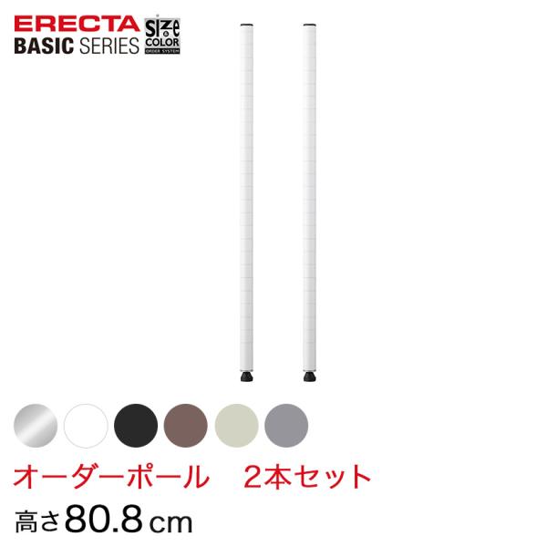 エレクター  ベーシックシリーズ サイズ＆カラーオーダーポール高さ80.8cm 2本 6色 BSOP...