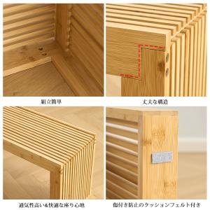 ベンチ ダイニングベンチ 天然竹木ベンチ イス...の詳細画像4