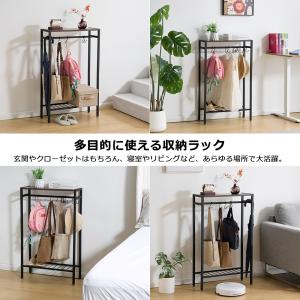 2段棚 バッグ 収納 カバン掛け ハンガーラッ...の詳細画像5