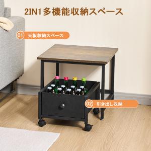 ローテーブル サイドテーブル 多機能 ベッドサ...の詳細画像1