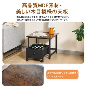ローテーブル サイドテーブル 多機能 ベッドサ...の詳細画像3