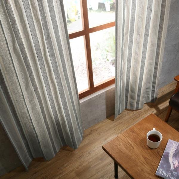 カーテン 黒 ストライプ アメリカン かっこいい イップ ブラック 1.5倍ヒダ イップ ブラック