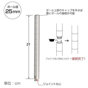 ルミナス スチールラック パーツ 延長ポール ...の詳細画像1