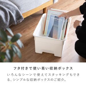 フタ付きプラスチック収納ボックス(L) 幅35...の詳細画像1