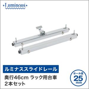 ルミナス スライドレール スライドレール用台車 奥行46cm 幅8×奥行49×高さ10.5cm 2個セット 25mm LR-45｜perfect-space