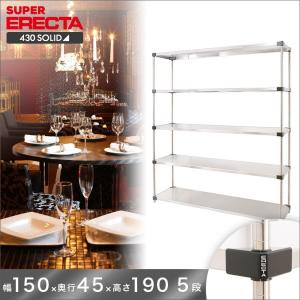 430ソリッド エレクター ERECTA 幅151.9x奥行46.1cmx高さ189.2cm Pポール ダイカスト・アジャストボルト付 5段 業務用｜perfect-space