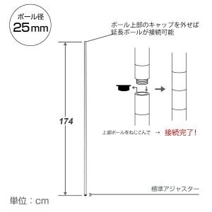 ルミナス スチールラック25mm 基本ポール ...の詳細画像1