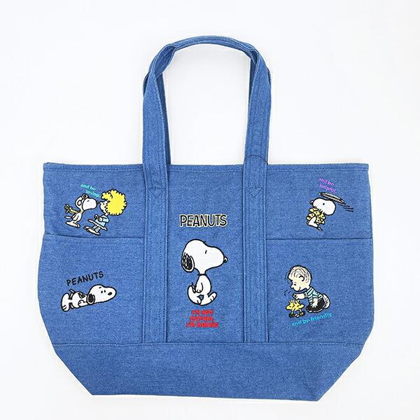 スヌーピー トートバッグ ライトデニム SNOOPY かわいい