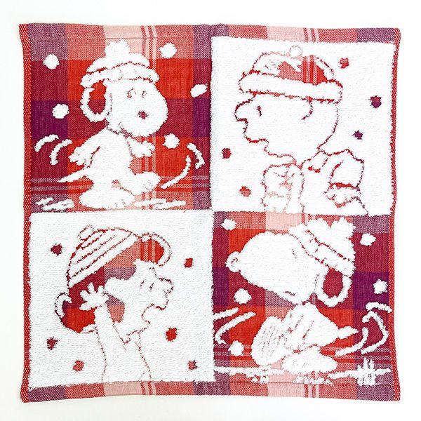 スヌーピー チャーリーブラウン ウォッシュタオル レッド ハッピーシーズン 西川 日本製 今治 SN...