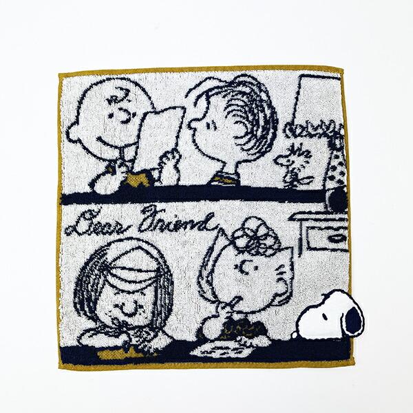スヌーピー ミニタオル レター 今治タオル ネイビー SNOOPY  西川