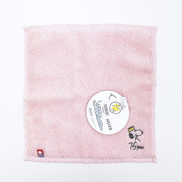 スヌーピー PEANUTS 75th かるわた ミニタオル ピンク ハンカチ 今治 日本製 西川 S...