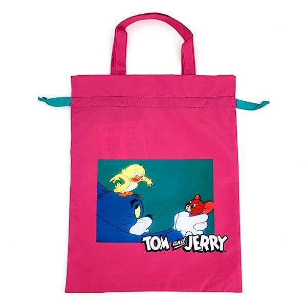 トムとジェリー ハッピーイースター 巾着バッグ トートバッグ かばん 巾着袋 ピンク