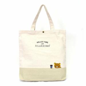 リラックマ リラックマフェイスカフェ トートバッグ スリム 帆布 14L