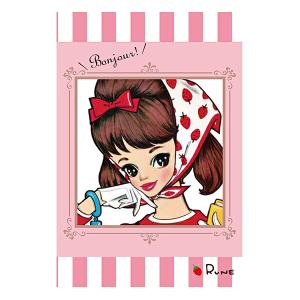 内藤ルネ いちごスカーフの少女 ポストカード 文具