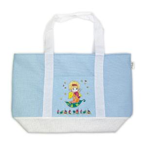 水森亜土 リバーシブルエコバッグ ネコ/RD×PK ポケット付き バッグ