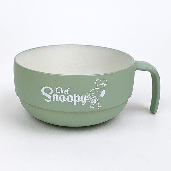 スヌーピー 木目調スタッキングマグ （シェフスヌーピー） スープカップ グリーン SNOOPY