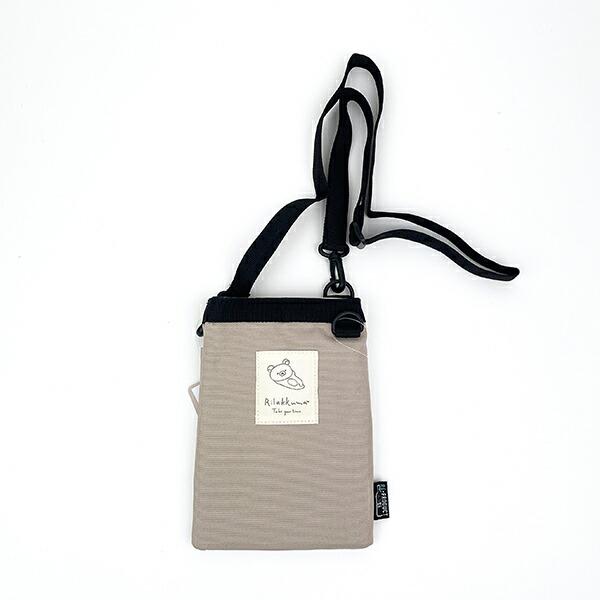リラックマ フラットスマホショルダー RE-PET ベージュ Drawing バッグ アパレル スマ...