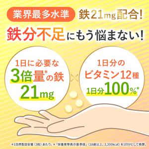 鉄分 マルチビタミン 鉄分21mg × マルチ...の詳細画像3