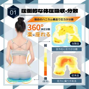 ゲル クッション 極厚 特大 座布団 車 用 ...の詳細画像3