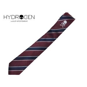 ハイドロゲン HYDROGEN 133421 BLU NAVY BORDEAUX ネイビーブルー系Xシルバー系ストライプ柄ナローネクタイ｜perlei