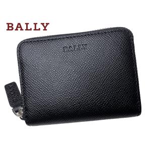 バリー 小銭入れ BALLY 6207479 BLACK 型押しロゴ入り ブラックレザー ラウンドジッパー コインケース 小銭入れ 財布｜perlei