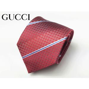 GUCCI グッチ ネクタイ 386487 4B002 6477 IMERA ボルドー系地 ダブルカラー インターロッキングG柄 ストライプ ネクタイ｜perlei