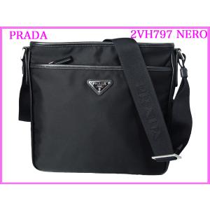 PRADA プラダ 2VH797 NERO TESSUTO SAFFIANO ロゴプレート付き ブラック テスートナイロン メッセンジャーバッグ 斜め掛けショルダーバッグ｜perlei