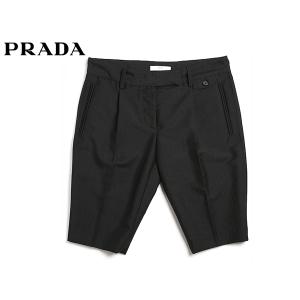 プラダ ショートパンツ PRADA 20008P TESSUTO G ロゴタグ付き ブラック系地 レディース ハーフパンツ｜perlei