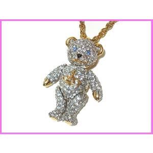 VivienneWestwood ヴィヴィアンウエストウッド 1679001 CRYSTAL TEDDY PENDANT ORBマ−ク付き ラインストーン クリスタル テディ ベア ペンダント ネックレス｜perlei