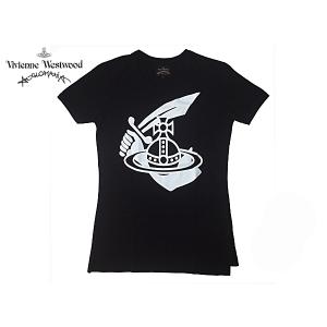 ヴィヴィアンウエストウッド アングロマニア Tシャツ Vivienne Westwood 170100009-20461 BLACK トレードマーク絵柄入り ORB柄 ブラック コットン Tシャツ｜perlei