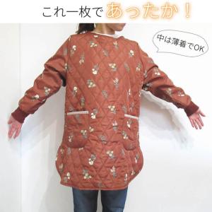 割烹着 冬 冬用 暖かい おしゃれ 裏起毛 ボ...の詳細画像3