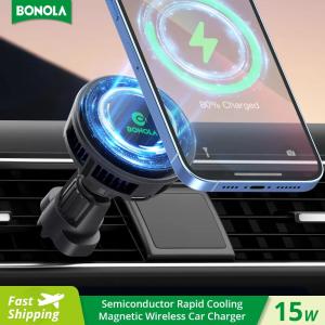 Bonola-磁気ワイヤレスカーチャージャー iphone 14 pro max samsung h...