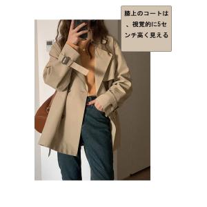 トレンチコート レディース テーラーカラー チ...の詳細画像2