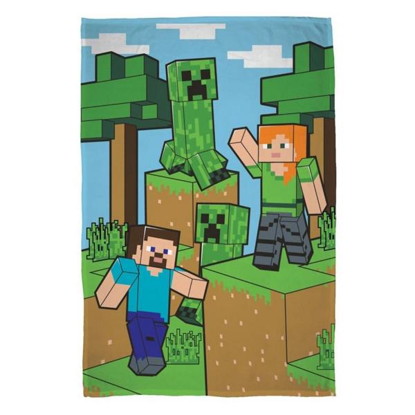 (マインクラフト) Minecraft オフィシャル商品 キッズ・子供用 ブロック フリースブランケ...