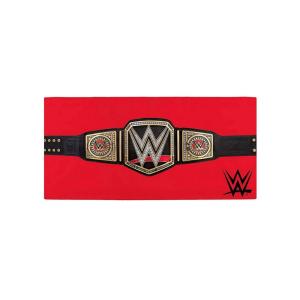 WWE オフィシャル商品 チャンピオンベルト バスタオル ビーチタオル AG384 (レッド/ブラック/ゴールド)｜pertemba