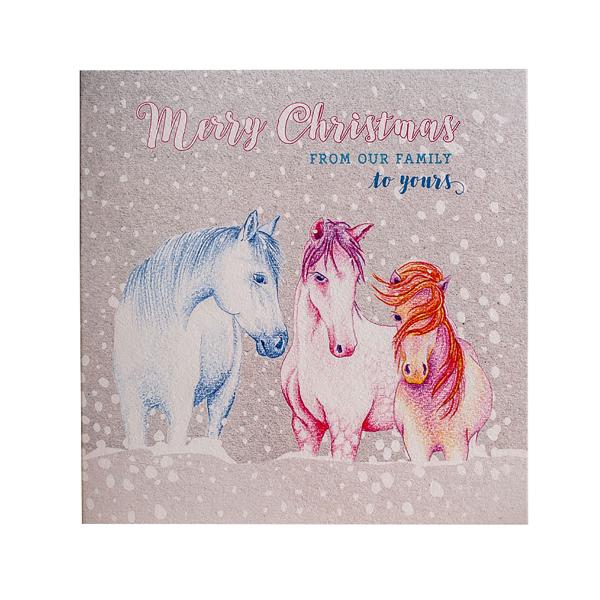 (デックルドエッジ) Deckled Edge グリーティングカード クリスマスカード カード 乗馬...