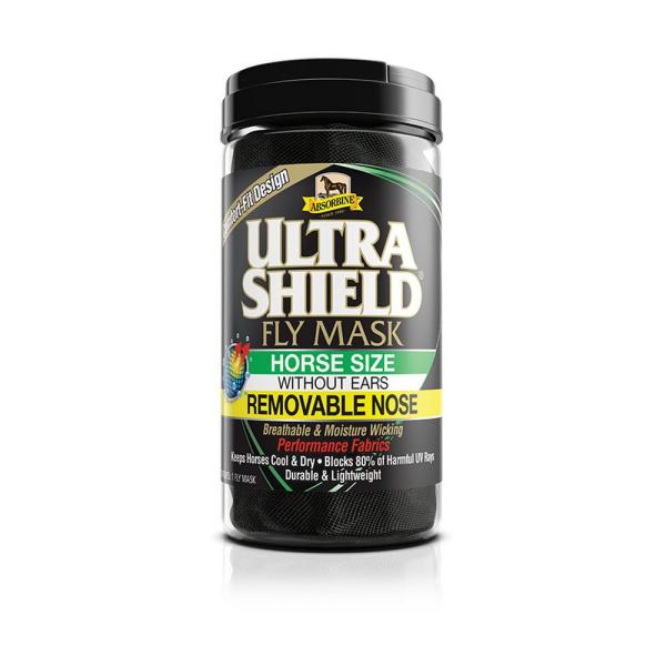 (アブソーバイン) Absorbine 馬用 UltraShield フライマスク 耳なし 取り外せ...